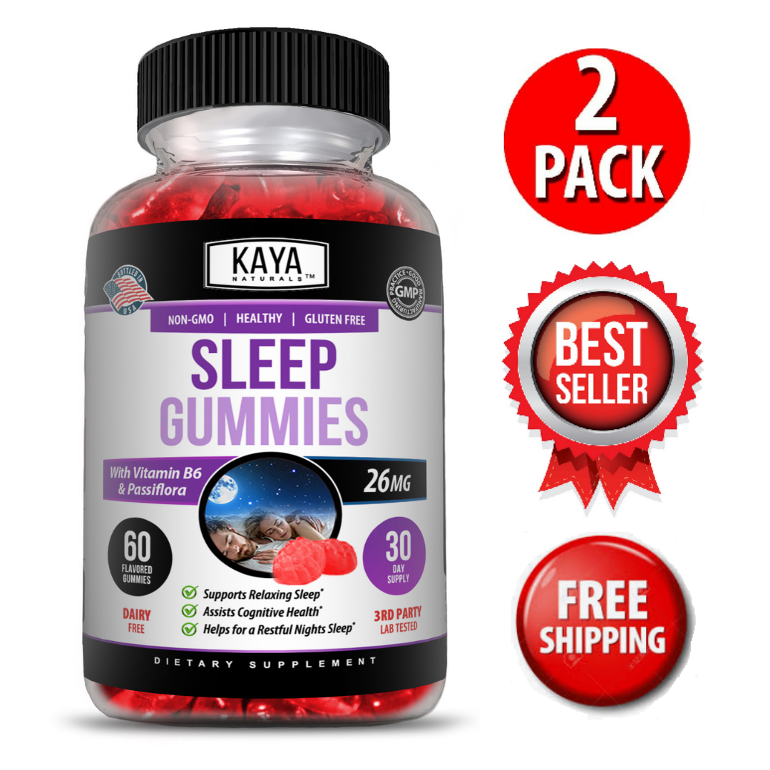 (2 Pack) Sleep Gummies 60ct,  Fall Asleep Fast & Stay Asleep, Sleep Supplement