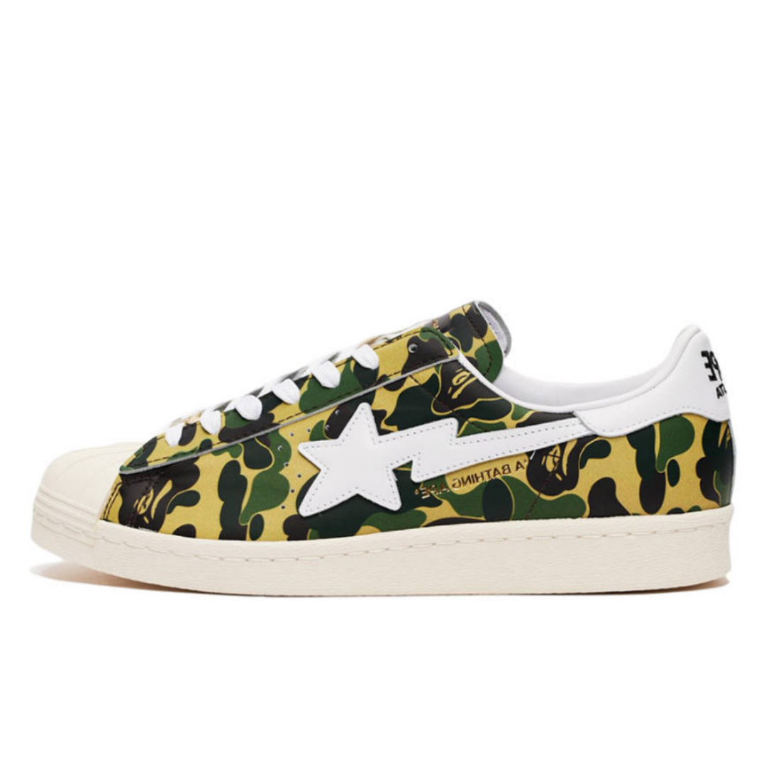 

Мужские кроссовки Adidas x BAPE Superstar 80s Green Camo GZ8981, Green camo/white-off-white, adidas Superstar 80S