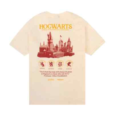 

Футболка с короткими рукавами (кремовая) The Hundreds x Harry Potter Hogwarts с рисунком, Cream