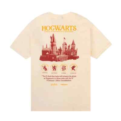 Футболка с короткими рукавами (кремовая) The Hundreds x Harry Potter Hogwarts с рисунком