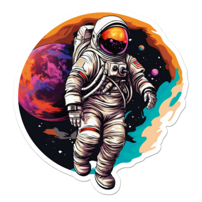 Spaceman Astronaut Planets Vinyl Decal Sticker - ebn11735