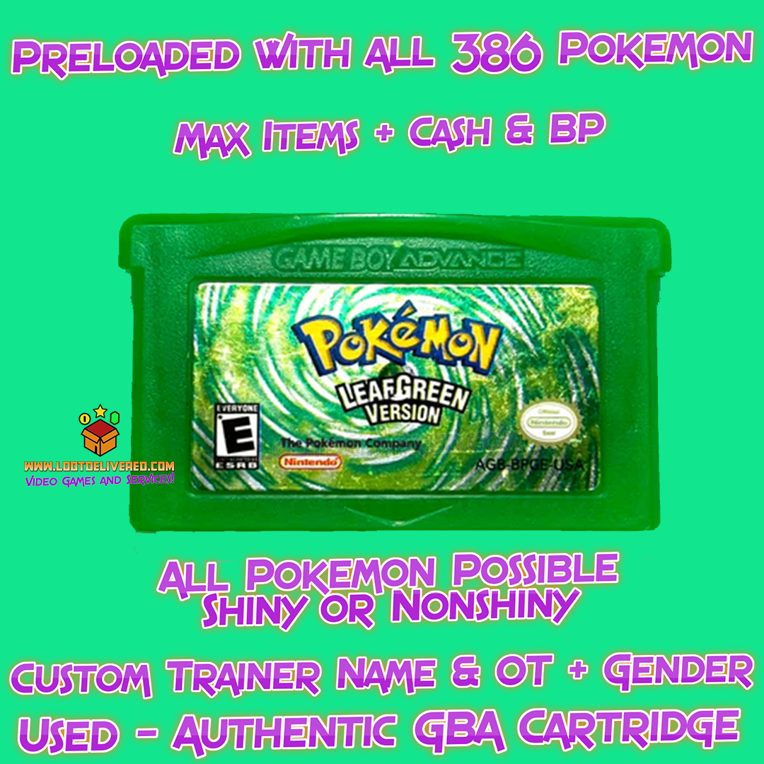 Pokémon Leaf Green GBA Authentic | All 386 Pokemon Tested Pokémon Leaf Green GBA Authentic | All 386 Pokemon Tested