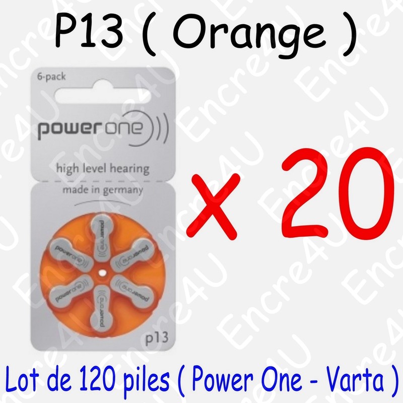 120 Piles Auditives : Orange P13 ( = 20 Blisters )