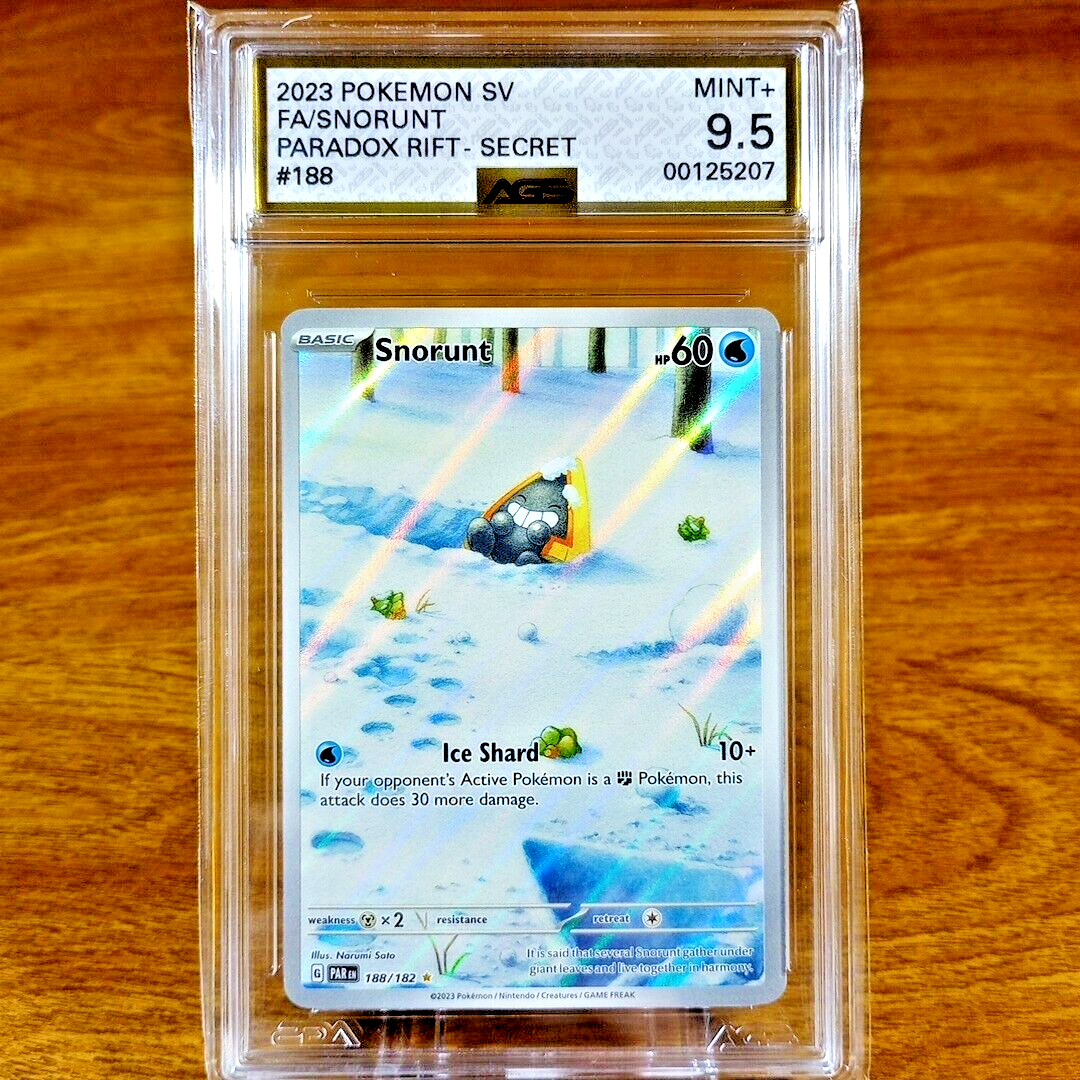 Pokemon SV Paradox Rift Secret Snorunt 188/182 AGS Mint+ 9.5