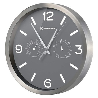 Bresser Wanduhr silberfarben 25 cm