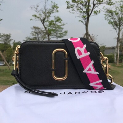 MARC JACOBS Logo Strap Snapshot Crossbody Camera Bag Black