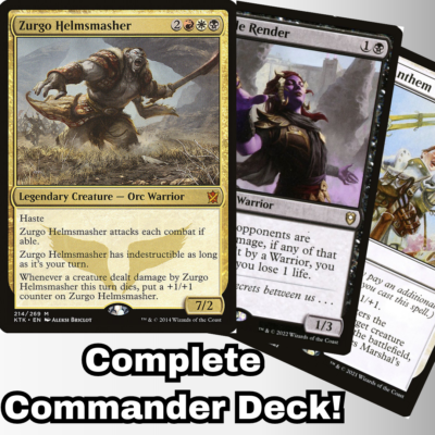 MTG Commander EDH Deck Zurgo Helmsmasher 100 Magic Cards.