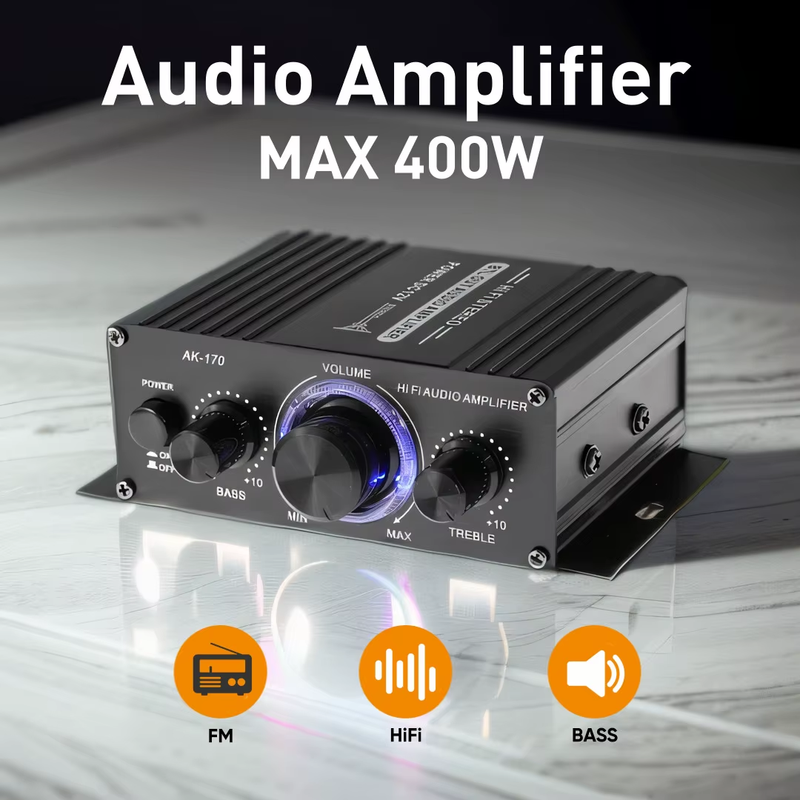 AK-170 Digital Power MAX 400W Hifi Household Digital Radio Amplifier Supply Audi