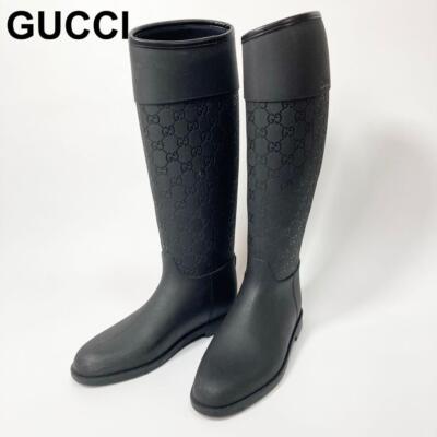 GUCCIレインシューズ38サイズ New Authentic Gucci Interlocking GG Logo Rubber Boots Size
