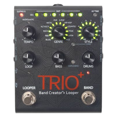 DigiTech Trio Plus Band Creator and Looper Black Guitar Pedal with Tempo Control