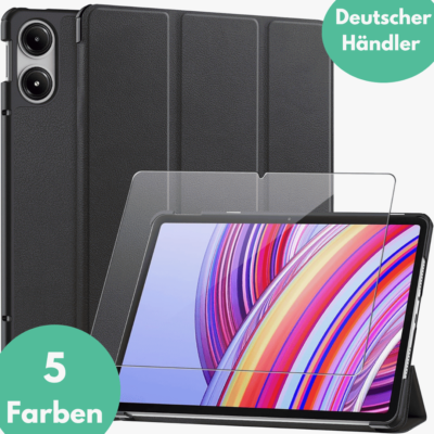 Hülle für Xiaomi Redmi Pad Pro 12.1 + 9H Schutzglas Hartglas Panzerfolie Tasche