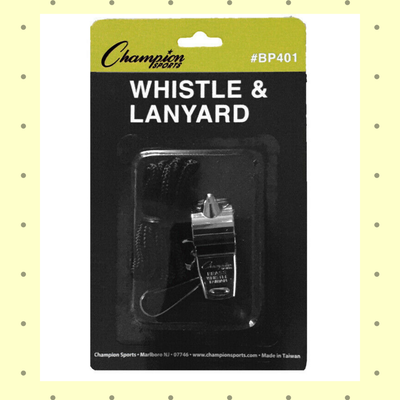 Champion Sports Heavy Weight Metal Whistle and Heavy Duty Lanyard Durable New US