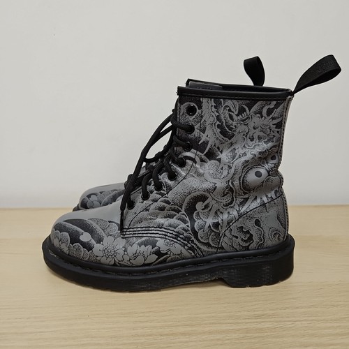 Dr Martens 1460 OT Tattoo Japanese Dragon Art Grey Leather Dr Martens 1460 OT Tattoo Japanese Dragon Art Grey Leather