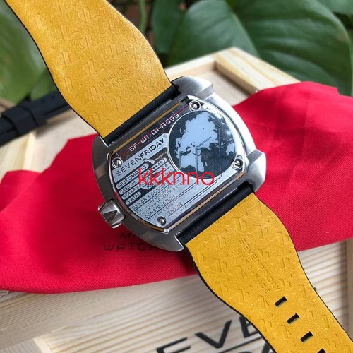 Pre-owned Sevenfriday W-series Blade Automatic Black Leather Strap Mens Watch W1/01