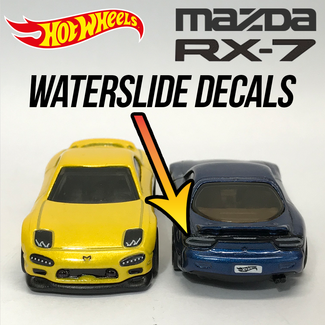 1/64 Scale MAZDA FD RX7 Custom Waterslide Decals Headlight Taillight Hot Wheelz