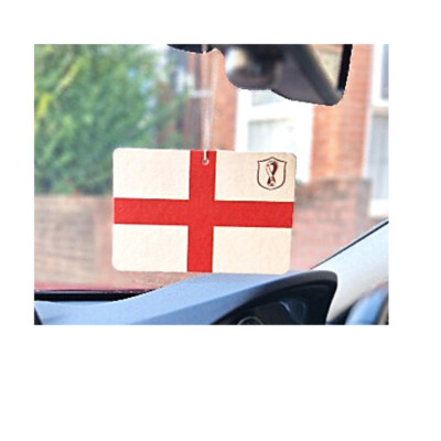 Car airfreshener. England flag with Hugo boss perfume inspired by FIFA World Cup