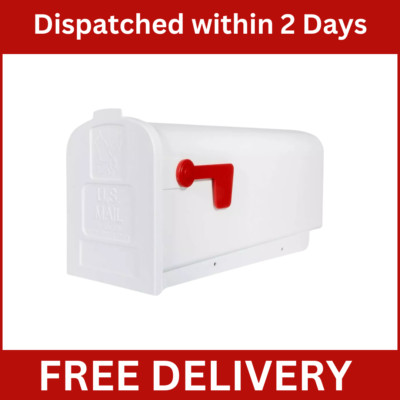 NEW WHITE MAILBOX Deluxe Polybox Durable Rust-Proof Polymer Post Mounted