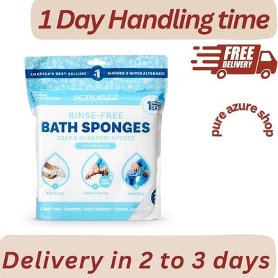 Scrubzz Disposable Rinse Free Bathing Wipes - 25 Pack - All-in-1 Single Use Show