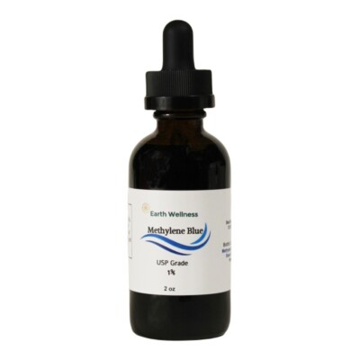 Methylene Blue 1% USP Grade, LARGER SIZE 2 oz, Glass Bottle