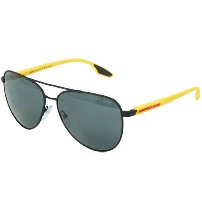 Pre-owned Prada Sport Ps52ws 08w02g Black Sunglasses