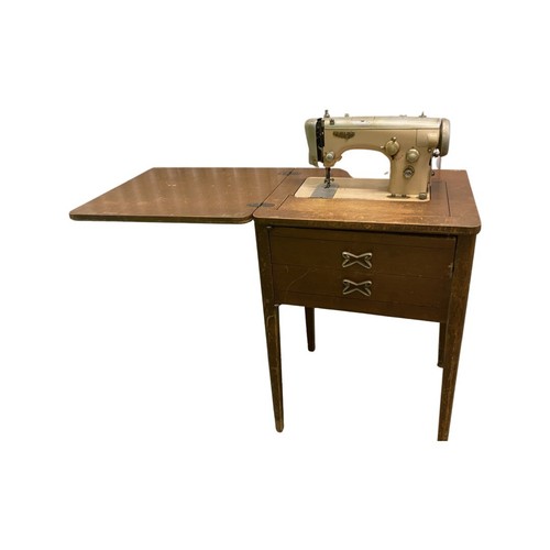 White Sewing Machine Vintage in Cabinet | eBay