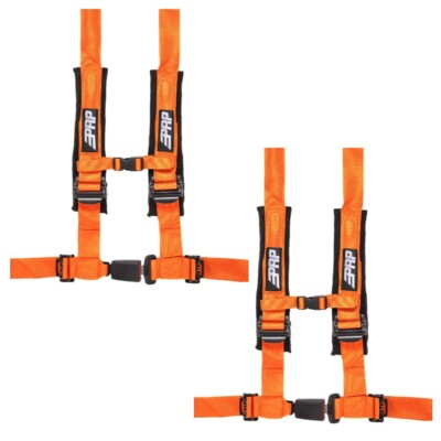 PRP 4.2 Orange 4-Point Adjustable 2'' Belt Harness Pair With Auto Style Latch