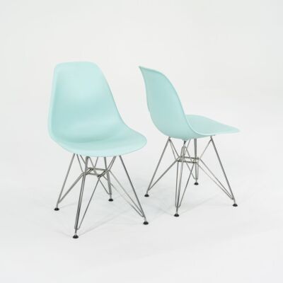 2018 Herman Miller Eames Plastic Dining Shell Chair w/ Eiffel Base Blue 3x Avail