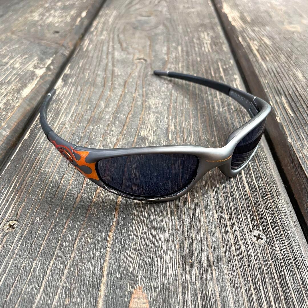 小物 Oakley straight jacket fire flame 90s Oakley Fire Straight Jacket Fire Flame Sunglasses Made in