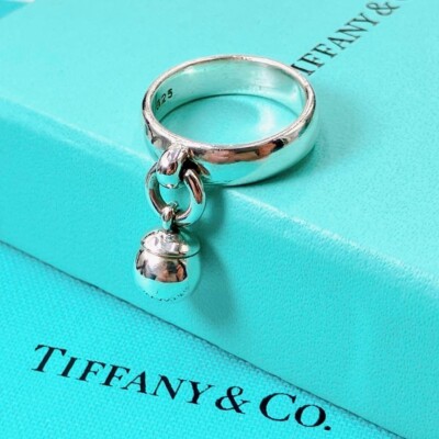 TIFFANY & Co. Ball Dangle Hardware Ring Silver 925 SS Size 6 Accessories