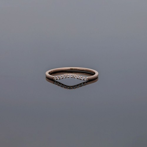 Pre-owned J.o.n 14k Gold Genuine Diamond 0.05 Ct. Chevron Ring Jewelry Size-3 To 8 Us In White