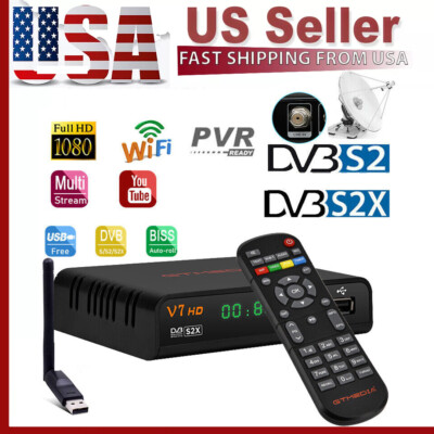 GTMEDIA V7S5X FTA Satellite TV Receiver PVR SAT DVB-S2/S2X HD 1080P Box+USB WiFi