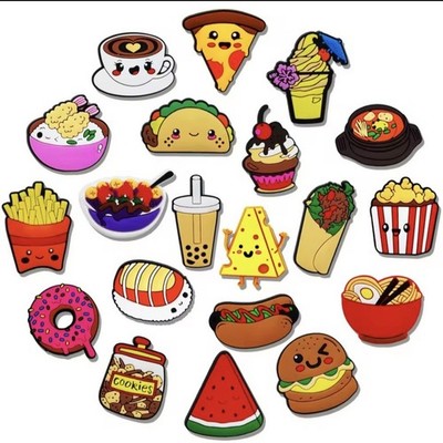 20x Kawaii Fast Food Schuhanhänger Sandale Shoes Charms Clogs Schuhschmuck Set