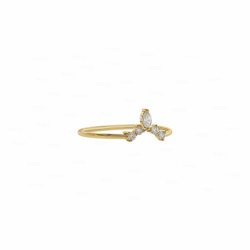 Pre-owned Irisha Designs Genuine Marquise And Round Diamond Tiara Ring 14k Gold Fine Jewelry In White