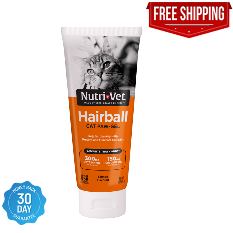 Nutri-Vet Paw Gel for Cats w/ Soybean Oil Coconut Oil, Salmon Flavored,  3oz