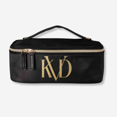 KVD Kat Von D Beauty Makeup Cosmetics Train Case Black Zipper Bag New