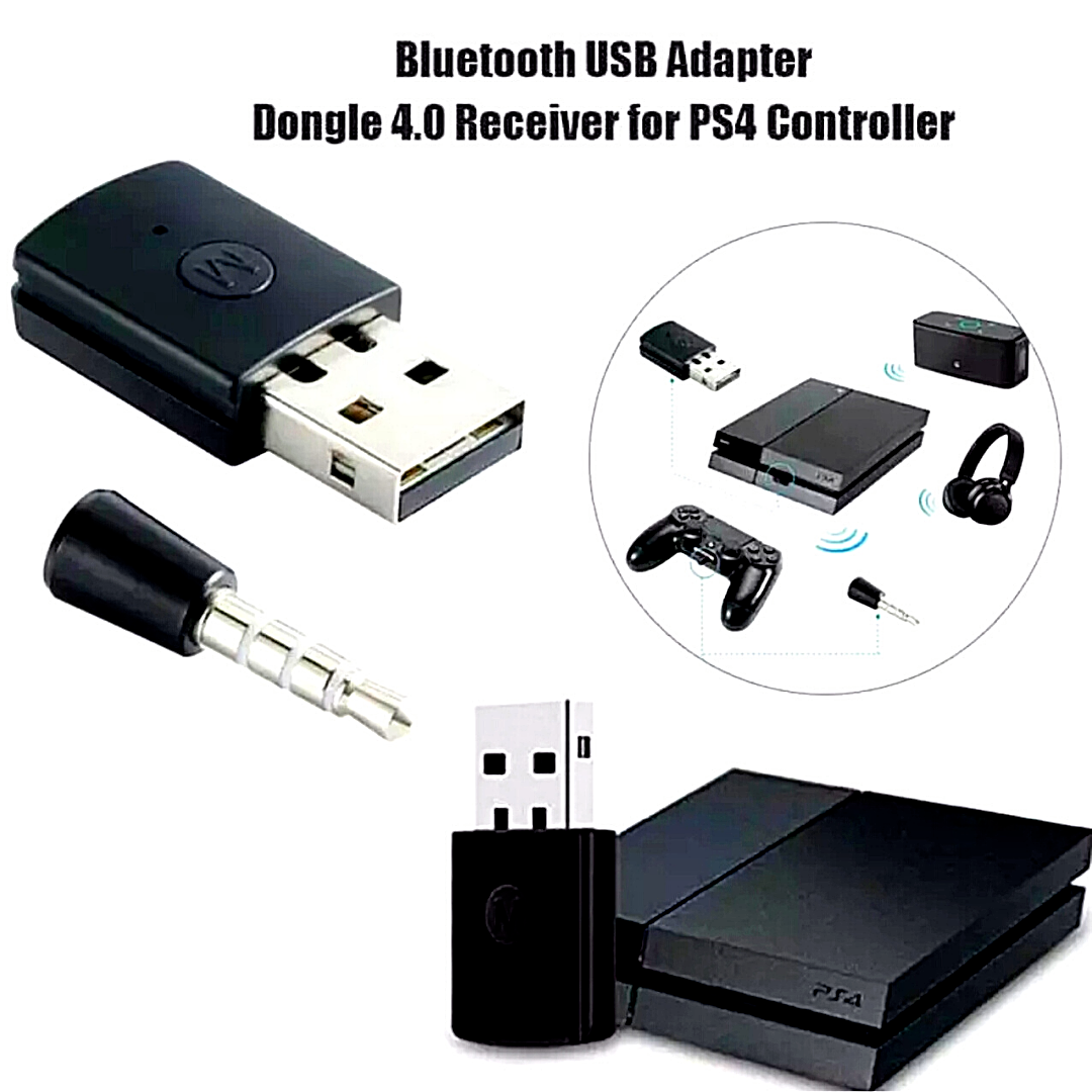 For PS4 Bluetooth Wireless USB Adapter Dongle Receiver for Headphone Microphone