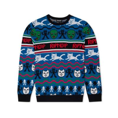 

RIPNDIP Свитер Jolly Holiday (многоцветный) вязать с круглым вырезом, Multicolored