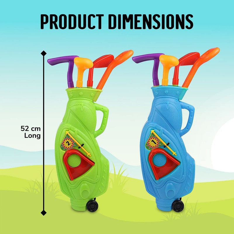 Kids Golf Clubs, Toddler Golf Set, 2 Golf Carts, 3 Golf Clubs, 1 Practice Hole,