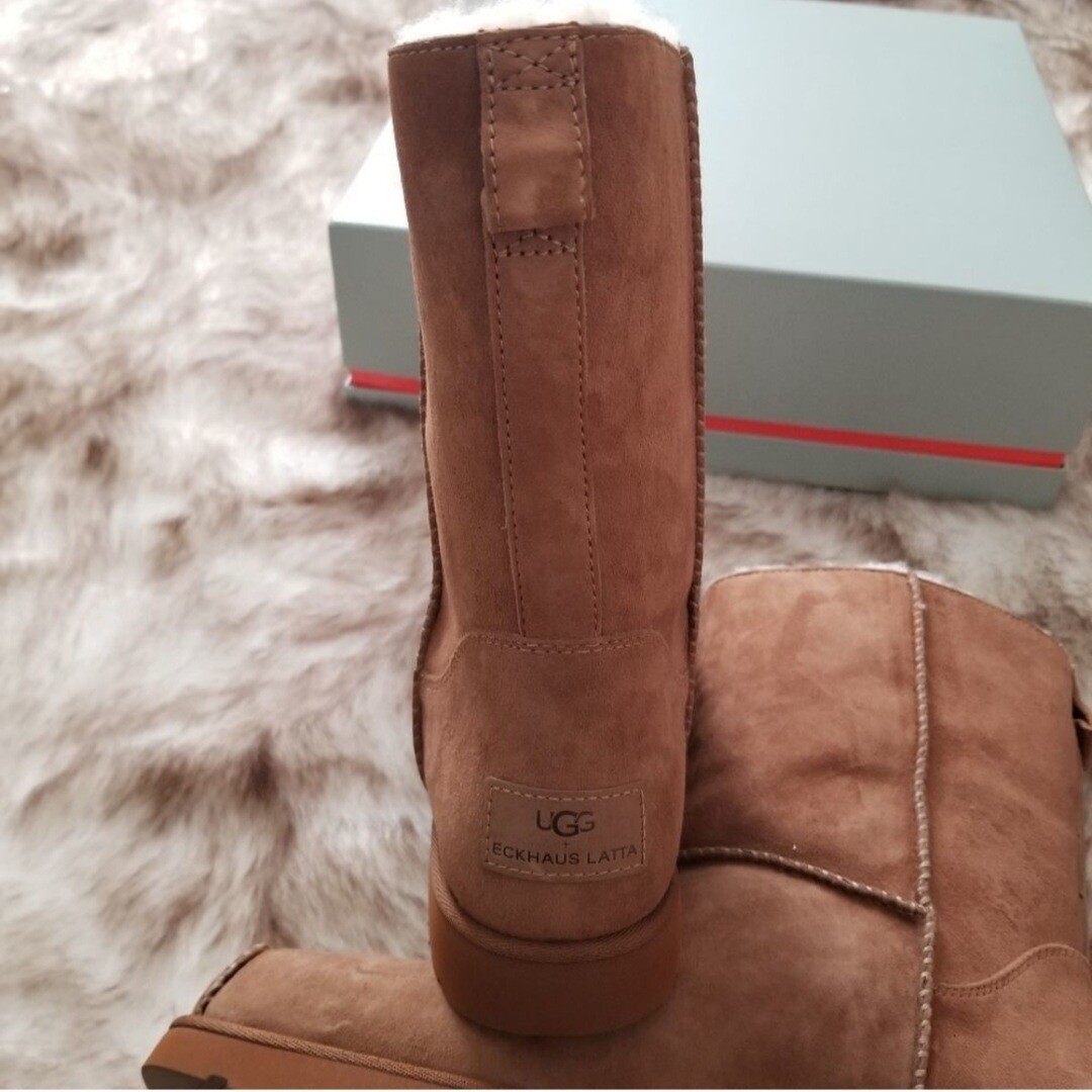 Pre-owned Ugg X Eckhaus Latta Men's Square Toe Shearling Boots Brown Select Size Msrp $525