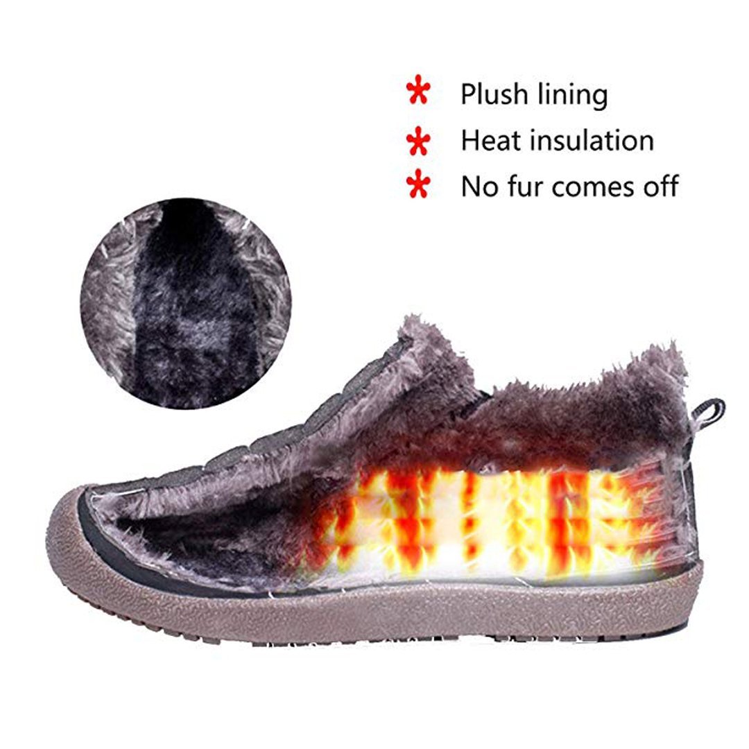 large size unisex waterproof fur lining slip on snow boots