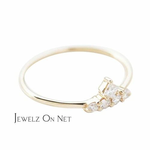 Pre-owned J.o.n 14k Gold Genuine Round And Princess Cut Diamond Wedding Ring Fine Jewlery In Yellow