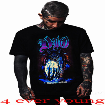 DIO RONNIE JAMES MASTER OF THE MOON HARD ROCK MEN'S SIZES BLACK T SHIRTS