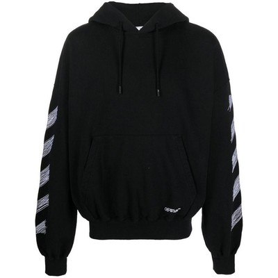 Pre-owned Off-white Scribble Diag Boxy Black Oversized Hoodie