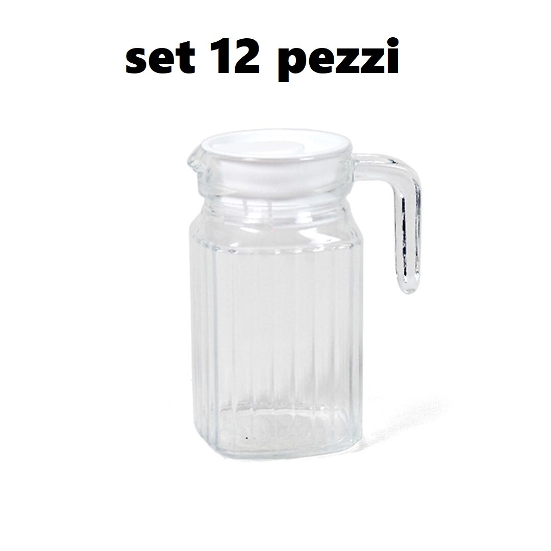 Set 12 Pezzi Brocca Brocche Caraffa In Vetro 0,5Lt sus