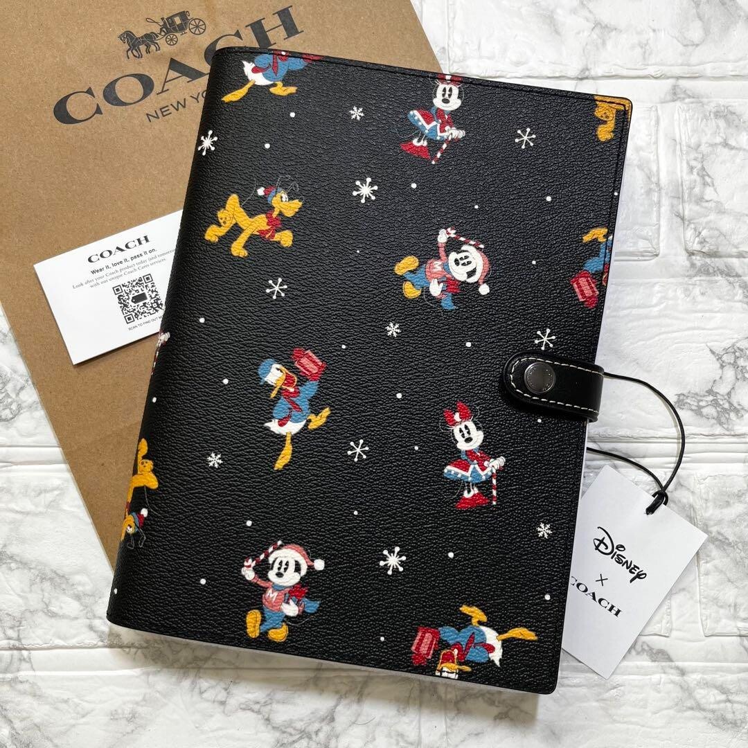 DISNEY X COACH コーチ ミッキー ノート／ディズニー／ノートカバー COACH コーチ 手帳 ☆COACH☆ ノートブック ホリデイ プリント