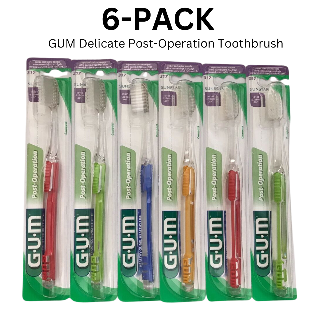 6-PACK GUM Delicate Post-Surgical Operation Toothbrush, Ultra Gentle Bristles
