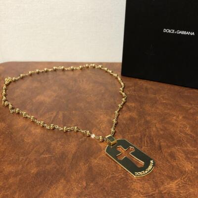 アクセサリー DOLCE&GABBANA Chain belt cross necklace Dolce & Gabbana Cross Necklace in Gold & Black | FWRD