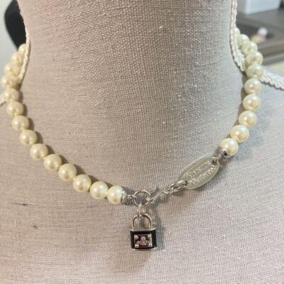 キーホルダー・キーリング Vivienne Westwood 23FW Vivienne Westwood Necklace Pearl Silv Vivienne Westwood Necklace Clip Pearl Choker Silver NO BOX