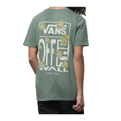 

Футболка Vans Trippy Grin Floral с короткими рукавами (зеленая утка), Duck green