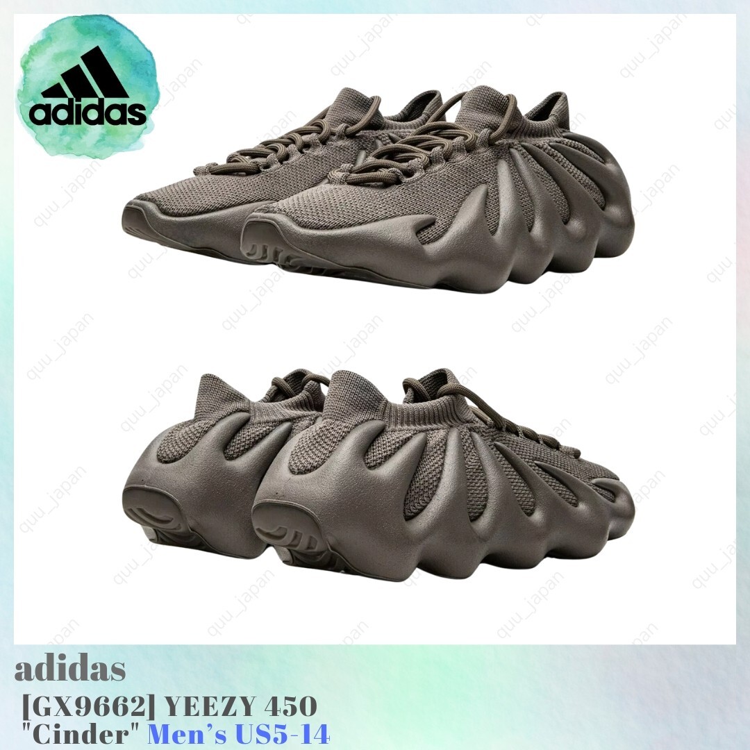 Gaku GX9662 Adidas Yeezy 450 Cinder Black Dark Grey Charcoal Gray